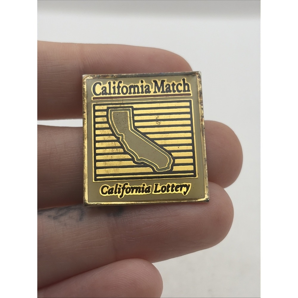 California Lottery California Match State Outline Lapel Hat Pin